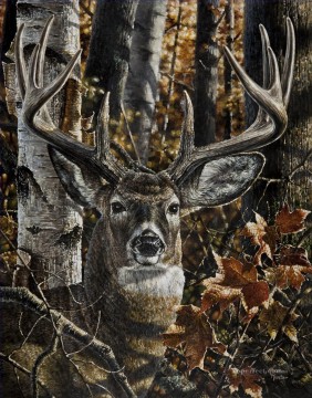  deer Painting - deer in branches